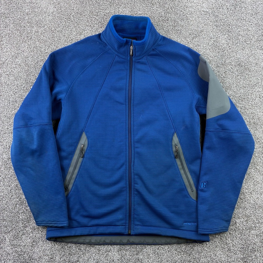 Patagonia R1 Granular Jacket Mens Large Blue Full Zip Grid Fleece 41100